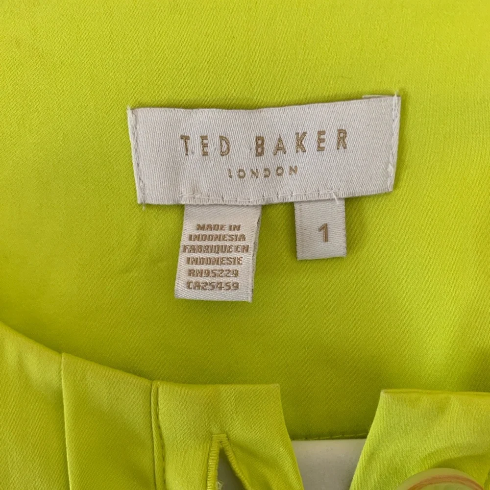 Ted Baker Sofia Ruffle Mini Dress Bright Green Size 4 - Picture 14 of 16
